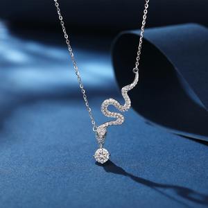 Collar con colgante <span class=keywords><strong>de</strong></span> moda <span class=keywords><strong>de</strong></span> verano <span class=keywords><strong>de</strong></span> plata pura S925 para mujer, <span class=keywords><strong>serpiente</strong></span> clásica del zodiaco, cadena <span class=keywords><strong>de</strong></span> clavícula <span class=keywords><strong>de</strong></span> nicho ligero <span class=keywords><strong>de</strong></span> lujo, circón - Product Image 5