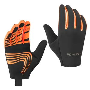 Guantes de cuero para ciclismo de montaña con logotipo personalizado reflectante para hombre y mujer