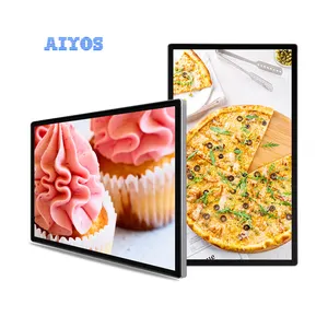 Placa de menu digital para restaurante, tela de exibição de publicidade Android LCD super fina para montagem em parede, 32 43 49 55 polegadas