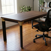 Table moderne de luxe sur mesure avec cadre photo et pieds chromés, utilisation hôtelière et commerciale, acier et chrome, taille personnalisée