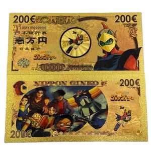 Klasik japon animesi UFO Robo Grendizer hatıra banknot altın banknot plastik sikke altın folyo banknot Anime - Product Image 5