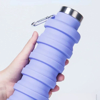 Bouteille d'eau en silicone télescopique tasse de sport portable bouilloire d'eau pliante adaptée à la fois chaude et froide bouteille d'eau de sport Fitness