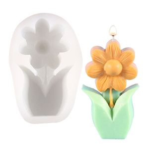 Hot Sale <b>Silicone</b> Candle Molds DIY Sunflower Soy Wax Candle Making <b>Tool</b> Wholesale Luxury Home Decor 3D Scented Candle Molds - Product Image 5