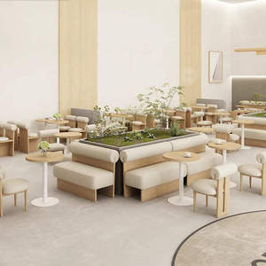 Hot Sale <b>Restaurant</b> Furniture Wooden Table and Chairs <b>Set</b> for Cafe Stools High Quality Booth - Fast Food Table and Chairs - - Product Image 1
