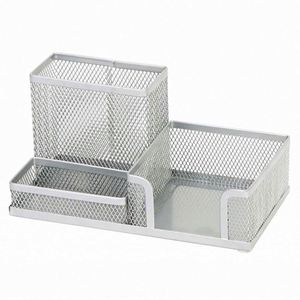 Portable Multi-Function Metal Net Pen Holder Stationery Storage Desk Organizer <b>Box</b> with Pen Holder - Product Image 2