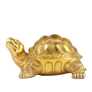Statues de <span class=keywords><strong>tortue</strong></span> et de <span class=keywords><strong>dragon</strong></span> porte-bonheur en laiton pur <span class=keywords><strong>Feng</strong></span> <span class=keywords><strong>Shui</strong></span> chinois et articles bouddhistes, figurines en laiton doré et cuivre - Product Image 1