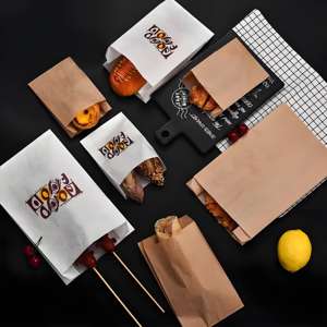 Witte, voedselveilige, vetwerende, sandwichbestendige, gecoate, waslaag-gevoerde papieren zakken voor bakkerijproducten, koekjes, snacks en friet. - Product Image 6