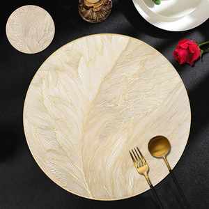 Hot-Selling <b>Round</b> Dining Table Oil-Proof Pvc Vase Mats Luxury Washable Heat <b>Placemats</b> for Wedding - Product Image 1
