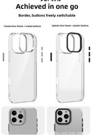 Coque de protection en cristal dégradé pour iPhone 17, coque rigide en PC avec boutons souples, design anti-chute