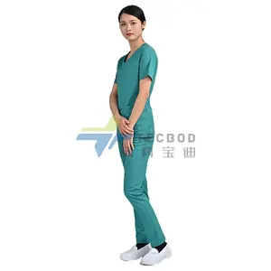 Uniformi infermieristiche elasticizzate a 2 vie Set di scrub medico Set di uniformi da infermiera scrub personalizzato di fabbrica uniforme ospedaliera antirughe