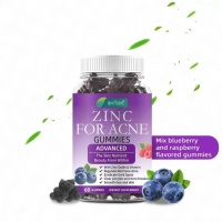 Gomitas de Zinc Veganas de Marca Privada al por Mayor, Sin Azúcar, para el Acné y la Belleza, con Sabor a Arándano y Frambuesa