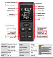 Outil de mesure de distance laser industriel de haute précision 2 mm, 100 m, écran LCD rétroéclairé, mesure de distance, surface, volume, logo personnalisé