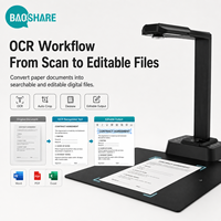 BAOSHARE GP-2300AF Scanner de documents métallique A3 20MP pour numérisation de livres, OCR pour système de capture aérienne, haute performance pour les administrations