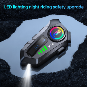 Y30 không thấm nước Trọng lượng nhẹ màu xanh răng thiết kế microphone thông tin liên lạc không dây xe máy Mũ bảo hiểm tai nghe với đèn pin LED - Product Image 4