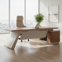 Bureau moderne en forme de L, bureau de direction en bois de luxe, table et chaise de direction, mobilier personnalisable