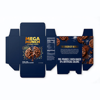 Boîte à biscuits rectangulaire écologique en papier, emballage pour biscuits et en-cas, impression personnalisée, emballage pour céréales