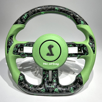 Volante de fibra de carbono forjado personalizado, verde, en oferta, adecuado para Ford Mustang.