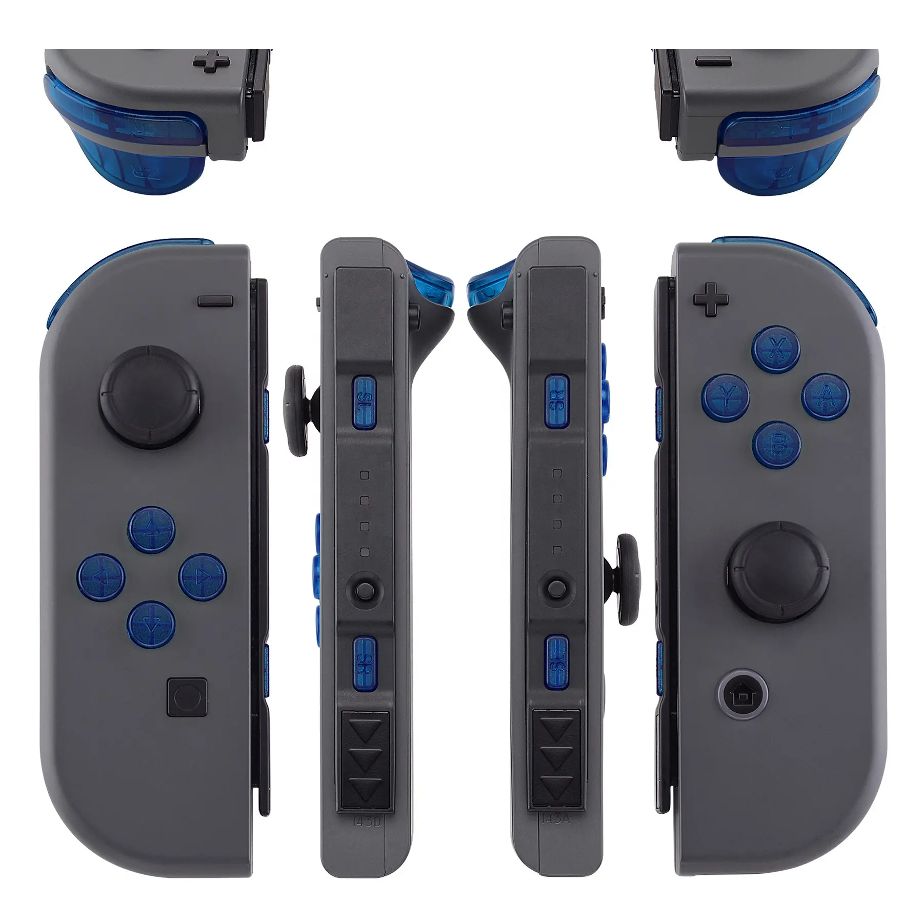 Grosir Kustom Pengganti Tombol Aksi Dpad Plastik Biru Jernih untuk Gamepad Nintendo Switch Controller Bagian Perbaikan Kunci