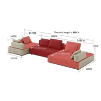 Canapé modulaire en cuir véritable en forme de L avec siège large Canapé sectionnel moderne de luxe avec cadre en bois pour le salon
