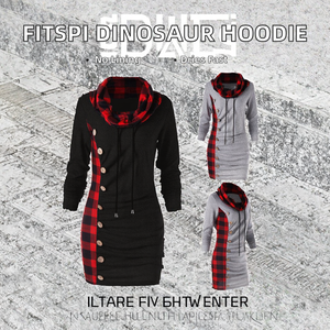 Sweat-shirt à capuche pour homme en molleton 100% coton, style universitaire, couleur contrastée, broderie personnalisée dinosaure, séchage rapide - Product Image 2