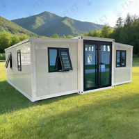 FLKT Promotion Maison Préfabriquée Extensible à Double Aile, Villa Moderne de Luxe Pliante, Conteneur Habitable Étanche Préfabriqué