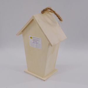 Diy Houten Vogelkooi Ornament Voor Kleine Dieren Opknoping Vogelhuis Kerstversiering Met Graffiti Nest Design - Product Image 4