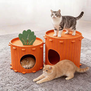 <span class=keywords><strong>Nid</strong></span> vertical pour chat en feutre, motif dessin animé, en forme de carotte ou de trous de forage, pour toutes les saisons, chaud, respirant, durable et épaissi, vente en gros - Product Image 3