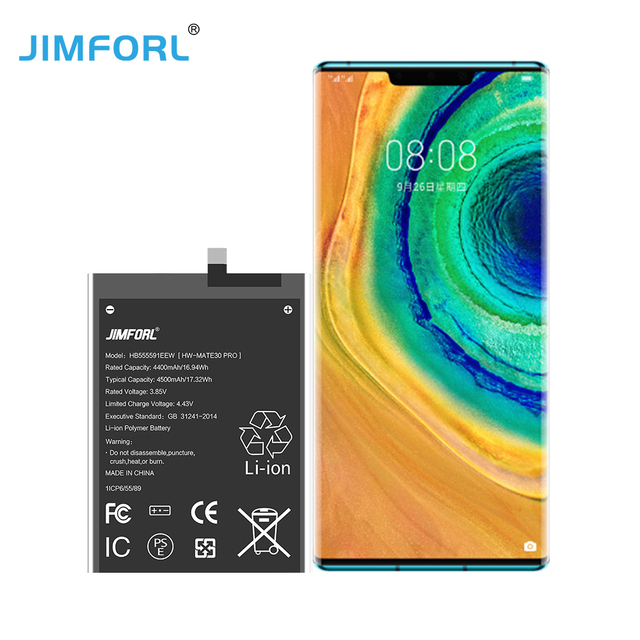 Jimforl Replacement Battery for Mate 30 Pro P10 Lite P8 Lite Nova 3i Mobile Phone Lithium Polymer CE Certified 12-Month Warranty