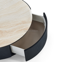 Table basse d'appoint de salon irrégulière en travertin au design créatif de luxe table basse d'appoint en marbre naturel