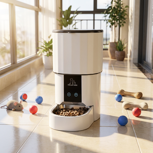 Dispenser Automatico Intelligente per Cibo per Animali Domestici con Doppia Alimentazione e Contenitore Impermeabile, Bestseller per Negozi di Animali - Product Image 1