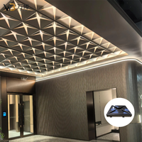 Panneau de plafond en aluminium de forme personnalisée, carrelage de plafond décoratif en aluminium pour hall d'hôtel, centre commercial, plafond de bureau