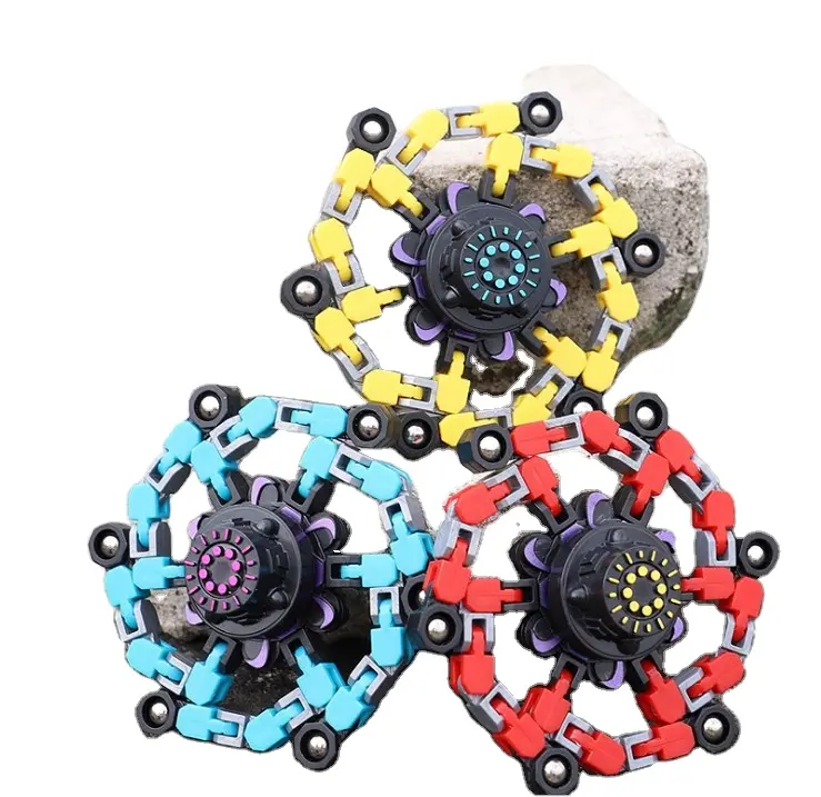 JTX068 Transformable Fingertip Fidget Spinner for Kids Adults Anti Stress Deformation Gyro Chain Fidget Toy