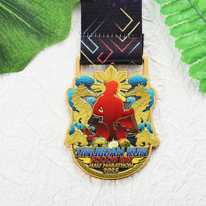 Nuevas Medallas Creativas Deportivas con Logotipo Metálico, Diseño Brillante Chapado en Oro, Pulverización de Color 3D, Medallas de Carrera y Medio Maratón Personalizables - Product Image 3