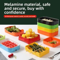 Vaisselle en mélamine moderne et minimaliste pour restaurant Hot Pot, style brochettes, seau à légumes incliné, assiette rectangulaire