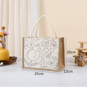 Hot Sale Jute Cartoon Shopping Custom Logo Tote <strong>Bag</strong> Casual Design Heavy Duty Woven Reusable <strong>Bag</strong> - Product Image 3