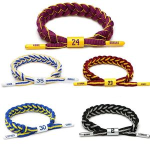 <span class=keywords><strong>Bracelet</strong></span> d'amoureux des <span class=keywords><strong>jeux</strong></span> d'étoiles du basket-ball américain multicolore <span class=keywords><strong>Bracelet</strong></span> en corde tressée pour chaussures en dentelle - Product Image 2