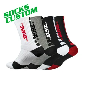 Novo design de meias esportivas masculinas 100% algodão de alta qualidade para corrida de compressão de secagem rápida