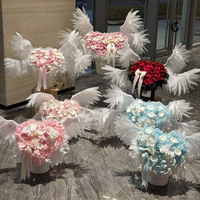AM-PFE166 Ammy Angel's Wings Ge conserveerde Rozen Bloem Geschenkdoos Eeuwige Roos Ornament Valentijnsdag Bruiloft Cadeaus Decoratie