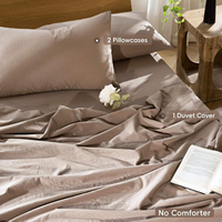 Ensemble de literie 3 pièces en coton rayé, style rétro simple et frais, couvre-lit, drap, toutes saisons, personnalisable