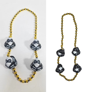 Vendita calda di <span class=keywords><strong>Halloween</strong></span> a tema bianco e nero di gomma anatra Mardi Gras collana di perline di carnevale per feste - Product Image 6