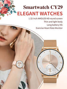 Nouvelle Arrivée 2025 Montre AMOLED 1,32 Pouces pour Femmes CO-FIT Fréquence Cardiaque Oxygène Sanguin Prise en Charge NFC CY29 Montre de Luxe pour Dames - Product Image 2