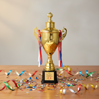 Trophée créatif Moule pour corps Pièces et accessoires personnalisés Grand trophée de football Coupe Composants de bricolage Grande tasse de trophée en métal