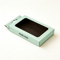 Caja al por mayor para fundas de teléfono con logo, caja de alta calidad para fundas de teléfono, caja de embalaje para fundas de teléfono con ventana y tinta de soja