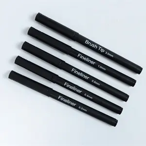 Custom Fijne Lijn Tekening Pennen Diverse Kleur Pennen Voor Kinderen Volwassen Poreuze Fijne Punt Penpunt Fineliner Zwarte Pen