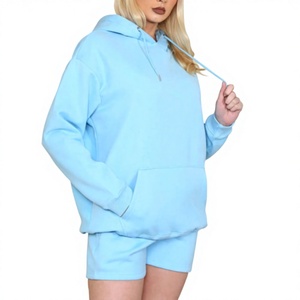 Women's Oversized Hoodie Shorts <b>Set</b> Fashion <b>Two</b> <b>Piece</b> Outfit Long Sleeve Pullover Top Casual Lounge Streetwear Apparel - Product Image 5