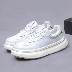 Zapatos Casuales Deportivos de Cuero Genuino para Hombre, Zapatos Blancos de Piel de Vaca, Modernos, con Suela Gruesa, que Aumentan la Altura, de Lujo - Product Image 3