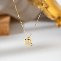 Groothandel 18K PVD verguld roestvrijstalen 12 dierenriem bubbel bedel ketting hanger mode sieraden voor vrouwen