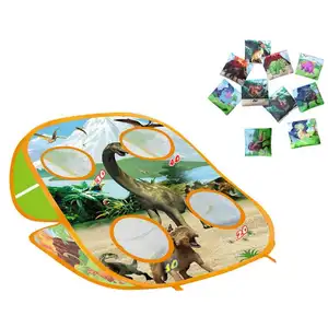 Dinosaurier zusammen klappbares tragbares Sitzsack-Spiel Kids Bean Bag Toss Game Outdoor Toss Target Game