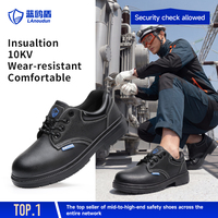 Zapatos de Seguridad LAnoudun de Corte Bajo con Aislamiento de 10KV, Suela de Goma, Cuero Dividido y Microfibra, Zapatos de Trabajo para Hombre, Todas las Temporadas, Nuevo Modelo Clásico