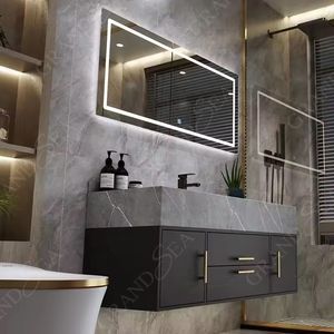 Presa di fabbrica Set bagno moderno Hpl mobili da bagno vanità con quarzo vanità da banco - Product Image 4